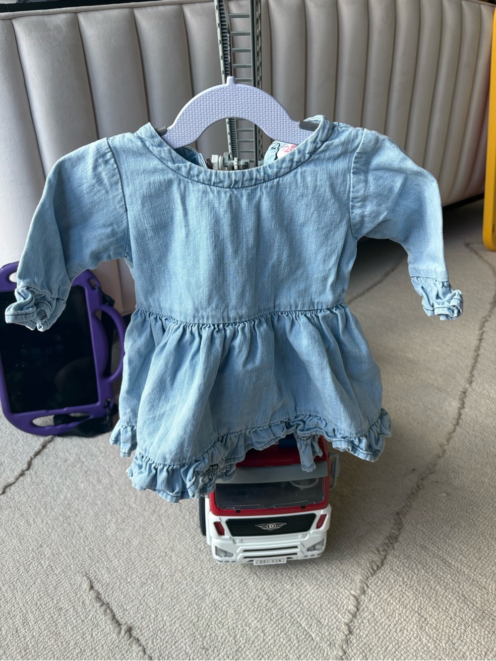 Ruffle Butts | Light Blue Denim-Style Tunic